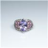 Image 1 : Beautiful Amethyst, Pink and Diamond Ring