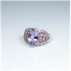Image 2 : Beautiful Amethyst, Pink and Diamond Ring