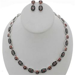 Inlaid Turquoise Spiny Oyster Necklace Set