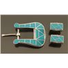 Image 1 : Zuni Turquoise Inlaid Buckle & Keepers