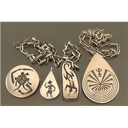 Lot of 4 Sterling Hopi Pendants