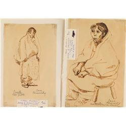 Lot of (2) Original Pen and Inks