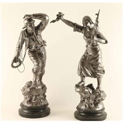 Distress and Rescue Maritime Spelter Statues