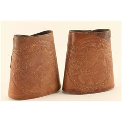 Leather Embossed Cowboy Cuffs