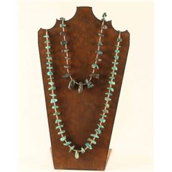 Lot of 2 Turquoise Beaded Necklaces