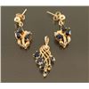 Image 1 : Ladies Shapphire Pendant & Earrings