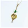 Image 2 : Genuine Antique Victorian Emerald & Pearl