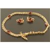 Image 1 : Ladies Garnet Bracelet & Earrings