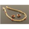 Image 2 : Ladies Garnet Bracelet & Earrings