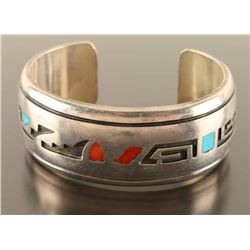 Hopi Inlaid Sterling Cuff