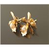 Image 2 : Gold & Pearl Orchid Earrings