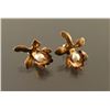 Image 3 : Gold & Pearl Orchid Earrings