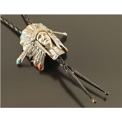 Mens Indian Chief Bolo Tie