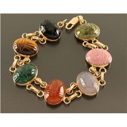 Multistone Scarab Bracelet