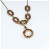Image 2 : Contemporary Red Garnet Circle Design Necklace