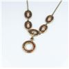 Image 3 : Contemporary Red Garnet Circle Design Necklace