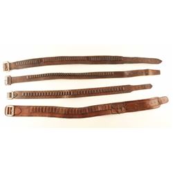 Lot of 4 Antique Cartridge Belts