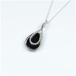Graceful Tear Drop Shaped Black Onyx
