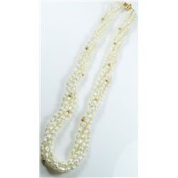 Classy Multi Strand Seed Pearl Necklace