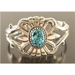 Turquoise & Silver Old Pawn Style Cuff