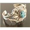 Image 2 : Turquoise & Silver Old Pawn Style Cuff
