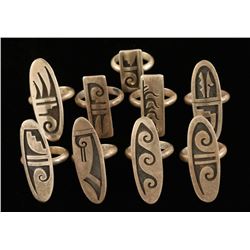 Collection of 9 Hopi Rings