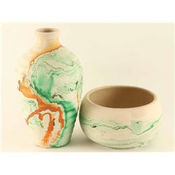 Lot of (2) Nemadji Pottery Pieces