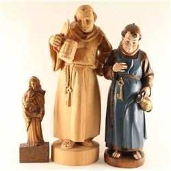 Lot of (3) Carved Religious Figures