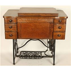 Antique Sewing Machine and Cabinet