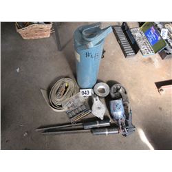 PAINT GUN, PULLEY, SCREWDRIVER BITS, ROD OVEN