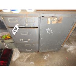 MINI FRIDGE, BEESWAX, METAL CABINET C/W LIGHTS & FILTERS