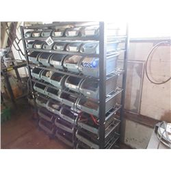 36 COMPARTMENT SHELF C/W CONTENTS