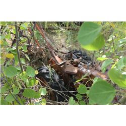 OLD ROTOTILLER, PUSH MOWER & TRACTOR TIRE & RIMS