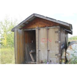 19.5' STEEL SHED C/W SIDE DOOR (ALUMINUM FLOOR)