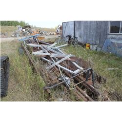 APPROX. 20' TRAILER C/W LARGE QUANTITY OF GOOD STEEL (2 TIRES ARE FLAT)