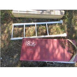 WHITE LADDER, COOLER, KENNEL, FOLDING TABLE