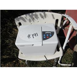 CITIZEN AUTO-BAKE BREADMAKER, LAWN CHAIR, TRIPOD, CONCRETE PIG, LITTLE CHAIR, SHOVEL