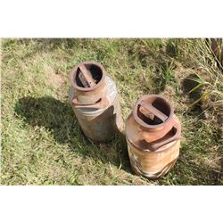 2 CREAM CANS WITH LIDS