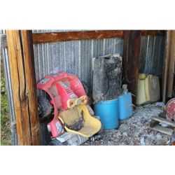 KID'S RIDING TOY, BLUE WATER JUG, PORTA-POTTY, FEED PAILS, WD40, ETC