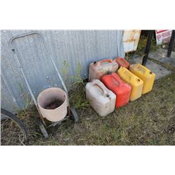 FERTILIZER SPREADER, APPROX. 6 GERRY CANS