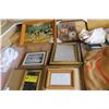 Image 1 : BUNDLE OF PICTURE FRAMES, PICTURES, BAGS, BOOKS, HOUSEHOLDS
