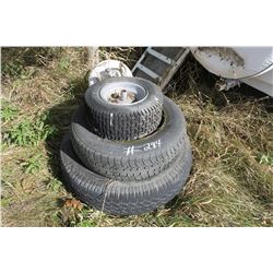 LADDER, CHAIN, PROPANE TANK, ELECTRIC CORD, TIRES