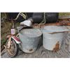 Image 1 : ANTIQUE TRICYCLE & 2 WATER CANS