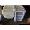 Image 1 : TOTES & 3 TIER PLASTIC SHELVING