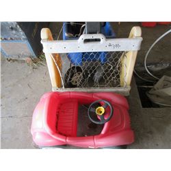 KIDS RIDING CAR & ASSORTED TOYS