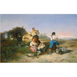 Böhm Pál (1839-1905) - Jövendomondás, 1