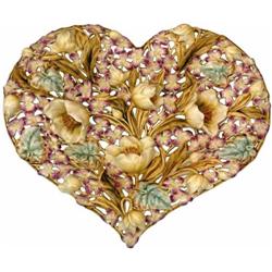 Dísztál plasztikus virágokkal a Mályva-