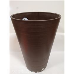 BROWN DECORATIVE PLANT POT APPROX. 19" TALL