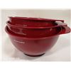Image 1 : SET OF 3 RED KITCHEN AID MIXING BOWLS