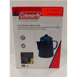 COLEMAN 9 CUP ENAMEL PERCOLATOR